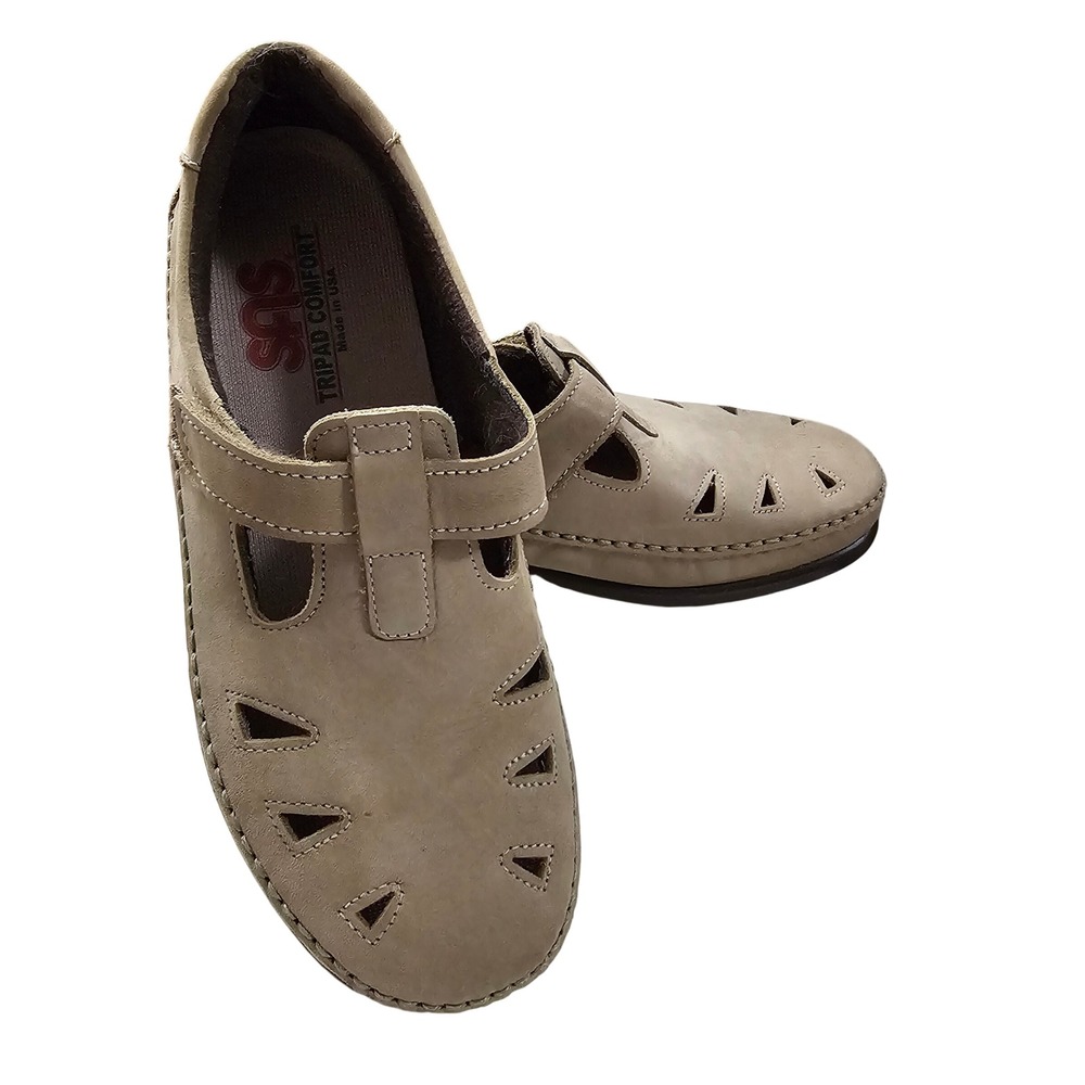 SAS Tripad Comfort Loafers Taupe Leather Mary Jane‎ Walking Made in USA W7.5